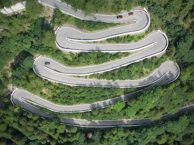 Winding road, Italy